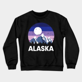 Mountains Sunset Alaska Hiking Vintage Sunset Hike Crewneck Sweatshirt